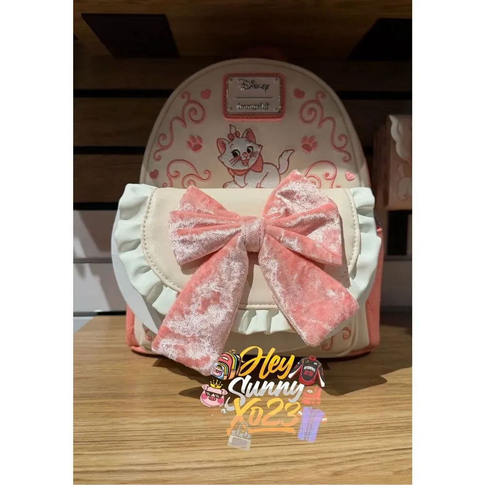 Loungefly Disney The Aristocats Marie Velvet Bow Mini Backpack